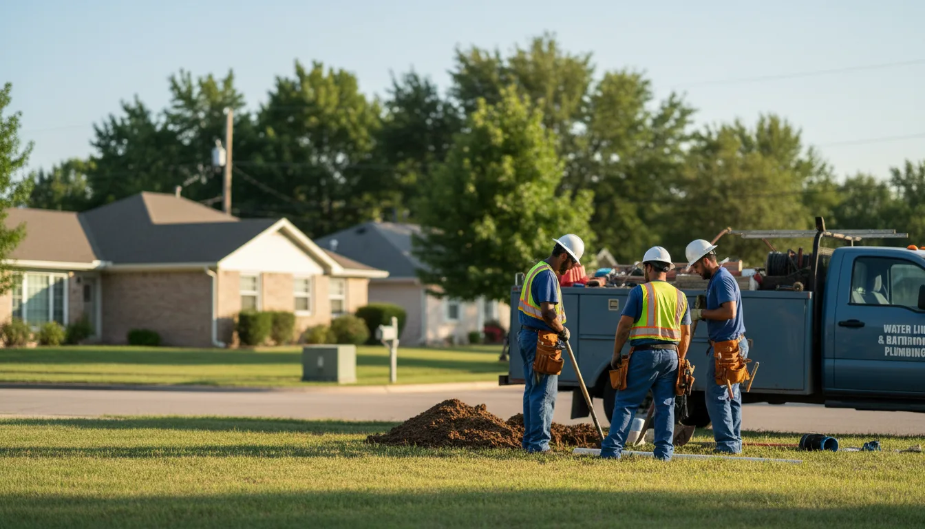 Residential water line and bathroom plumbing service in Luther, IA